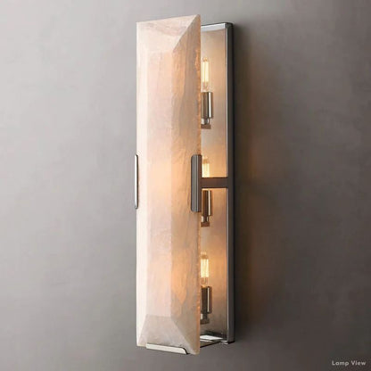 Harlow Mitered Calcite Linear Wall Sconce