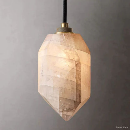 Harlow Mitered Calcite Pendant Light