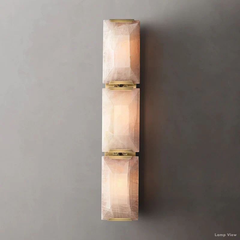 Harlow Mitered Calcite Triple Wall Sconce