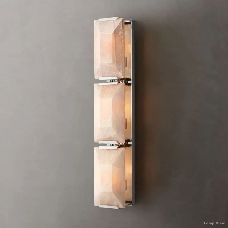 Harlow Mitered Calcite Triple Wall Sconce