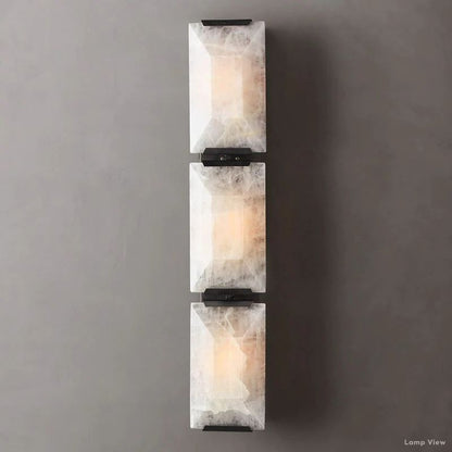 Harlow Mitered Calcite Triple Wall Sconce