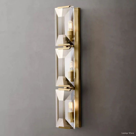 Harlow Mitered Crystal Triple Wall Sconce