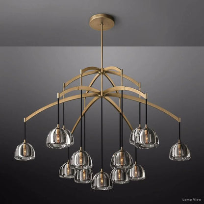 Hemisphere Domed Crystal Round Chandelier 60"