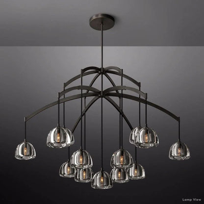 Hemisphere Domed Crystal Round Chandelier 60"