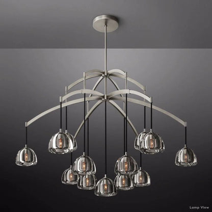 Hemisphere Domed Crystal Round Chandelier 60"