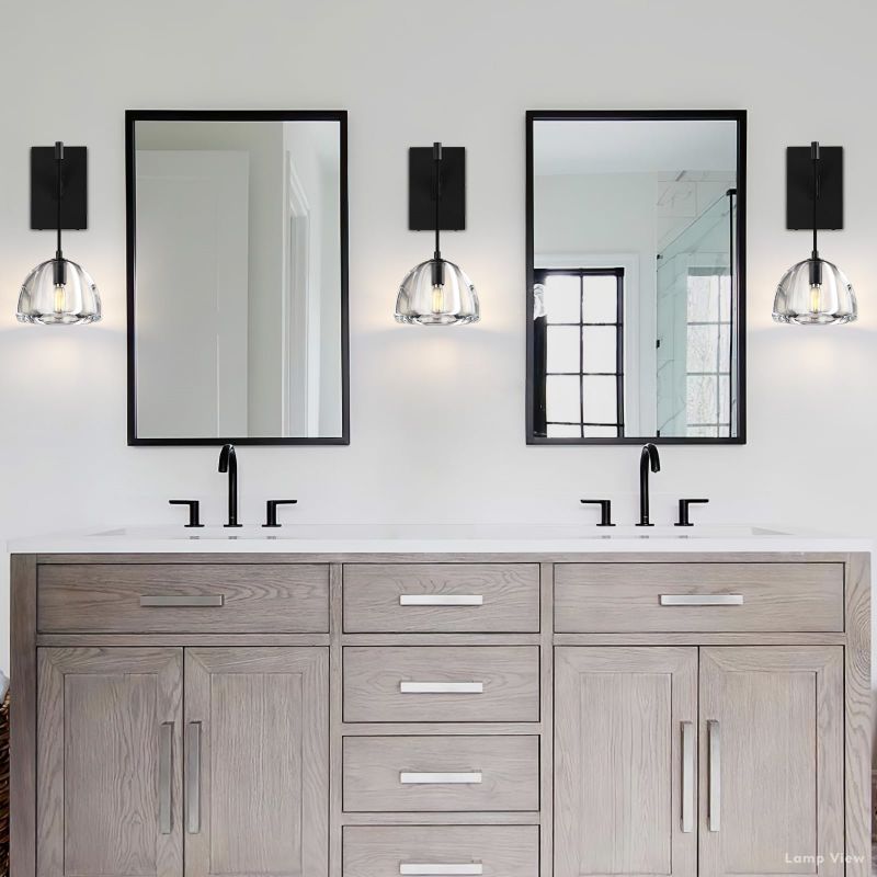 Hemisphere Domed Crystal Wall Sconce