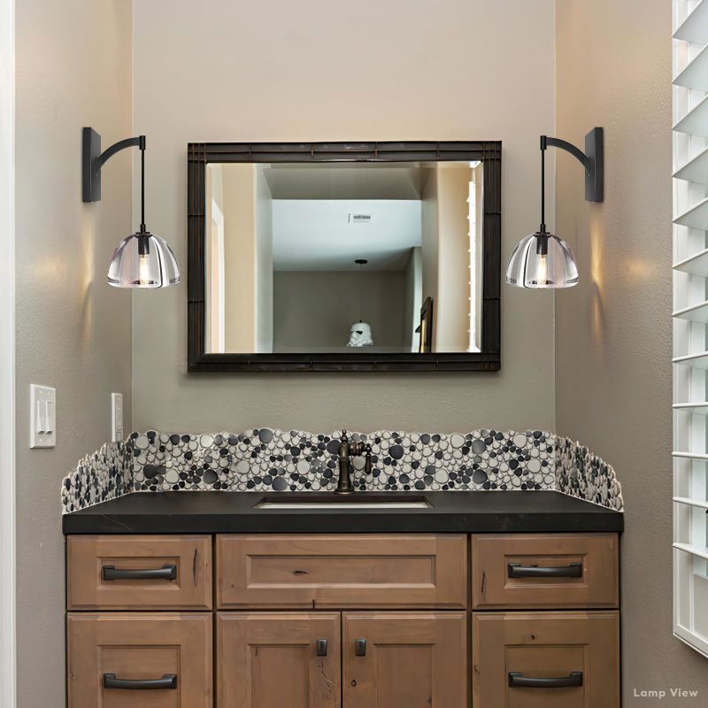 Hemisphere Domed Crystal Wall Sconce