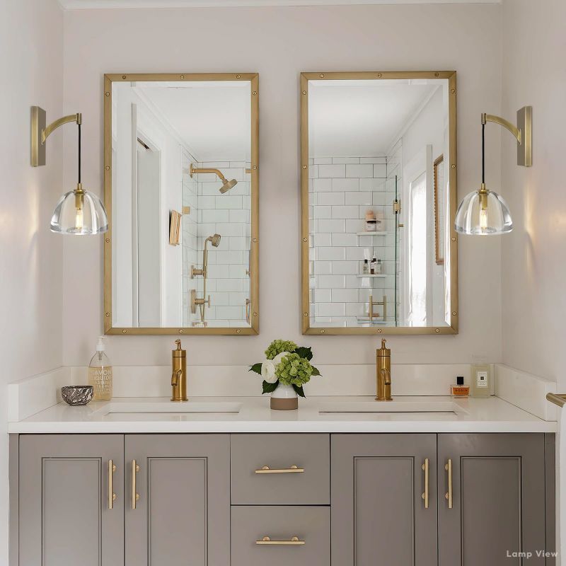 Hemisphere Domed Crystal Wall Sconce