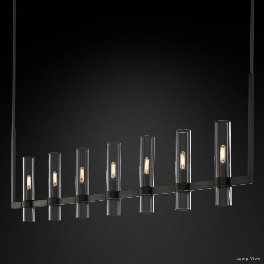Ravelle Clear Glass Linear Chandelier 59"