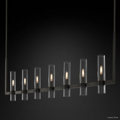Ravelle Clear Glass Linear Chandelier 59"