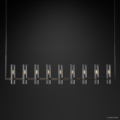 Ravelle Clear Glass Linear Chandelier 73"