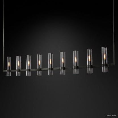 Ravelle Clear Glass Linear Chandelier 73"