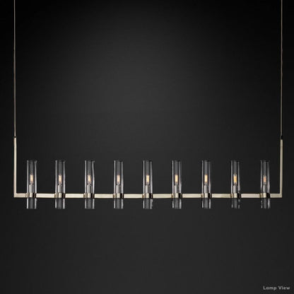 Ravelle Clear Glass Linear Chandelier 73"