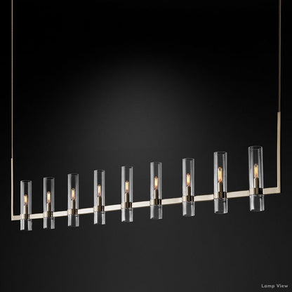Ravelle Clear Glass Linear Chandelier 73"