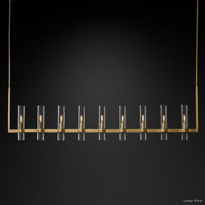 Ravelle Clear Glass Linear Chandelier 73"
