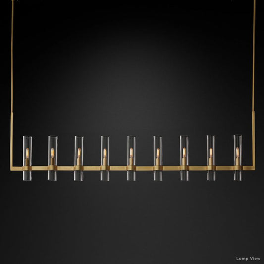 Ravelle Clear Glass Linear Chandelier 73"
