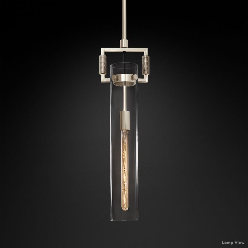 Machinist Glass Cylinder Pendant Light