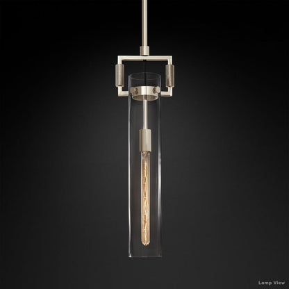 Machinist Glass Cylinder Pendant Light