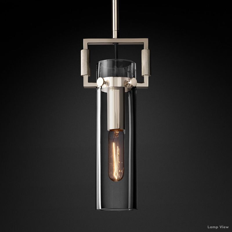 Machinist Glass Cylinder Pendant Light