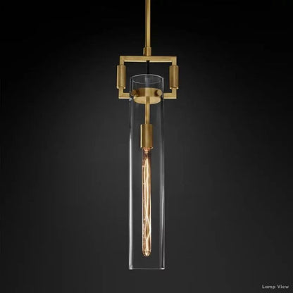 Machinist Glass Cylinder Pendant Light