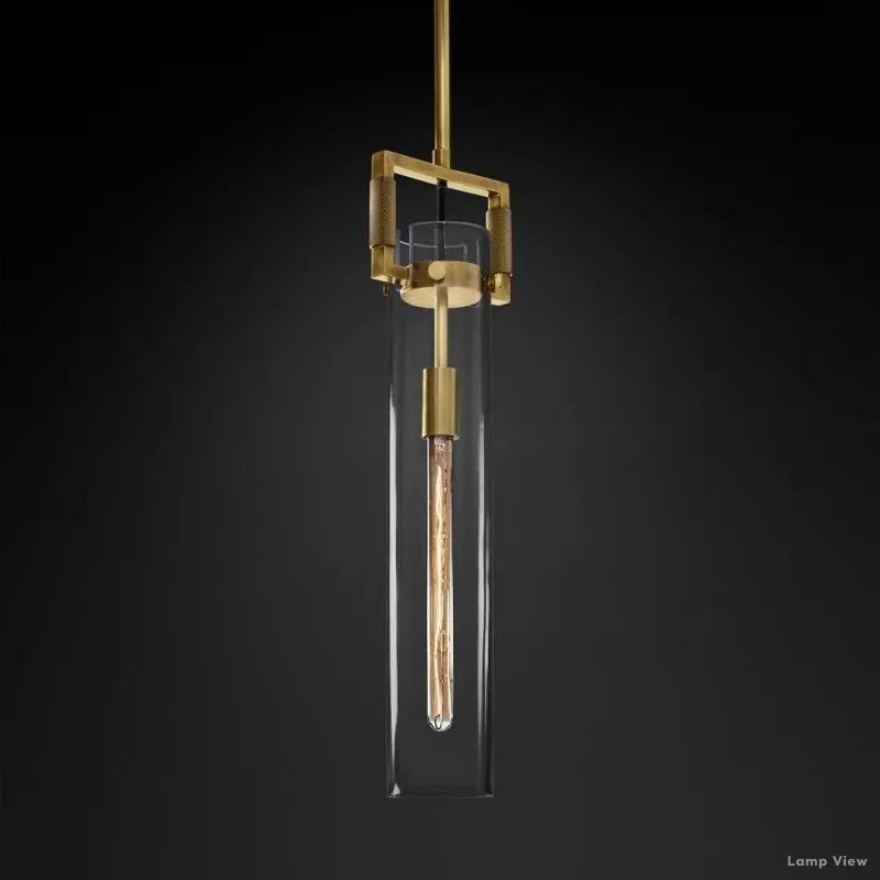 Machinist Glass Cylinder Pendant Light