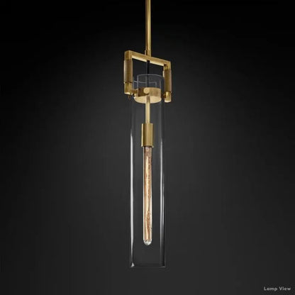 Machinist Glass Cylinder Pendant Light
