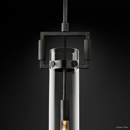 Machinist Glass Cylinder Pendant Light