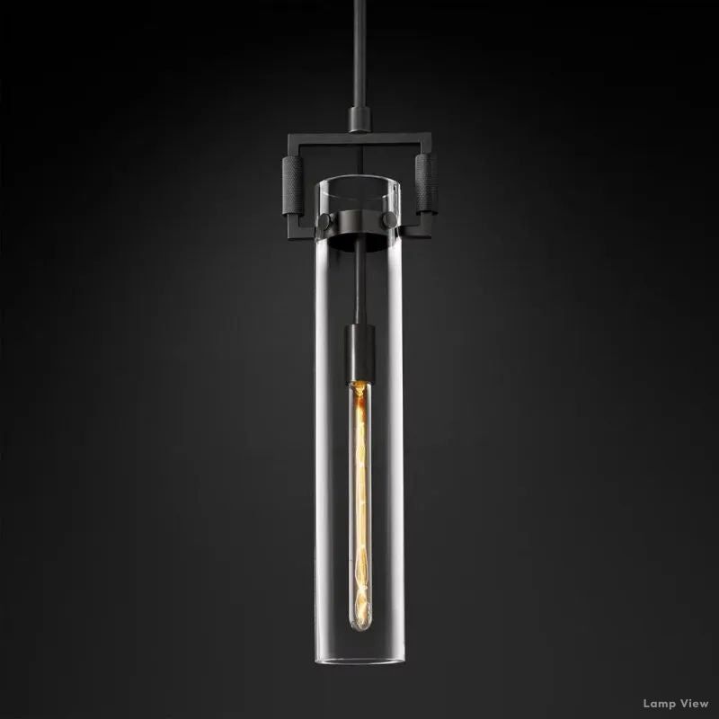 Machinist Glass Cylinder Pendant Light