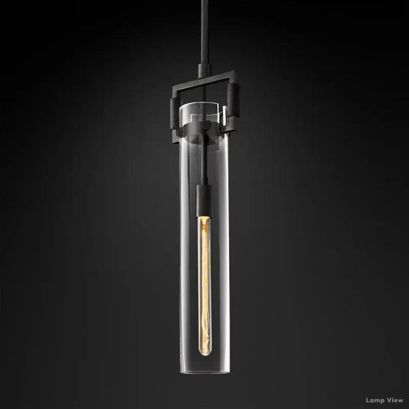 Machinist Glass Cylinder Pendant Light