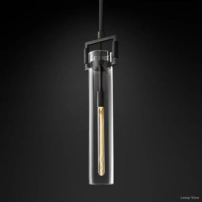Machinist Glass Cylinder Pendant Light