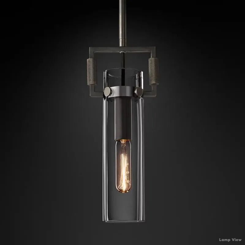Machinist Glass Cylinder Pendant Light