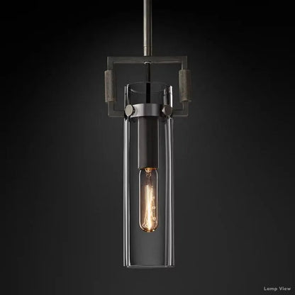 Machinist Glass Cylinder Pendant Light