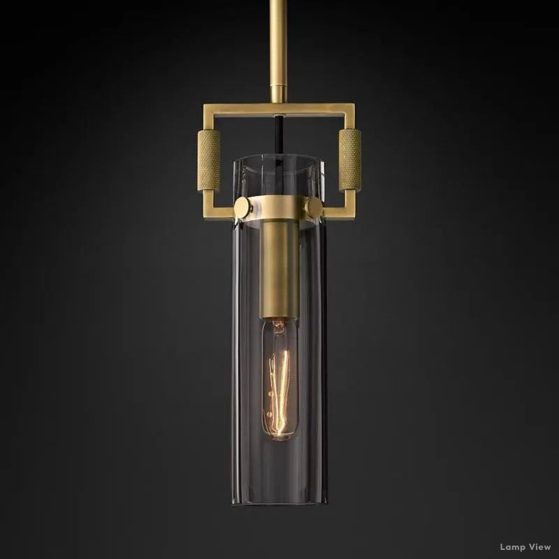 Machinist Glass Cylinder Pendant Light