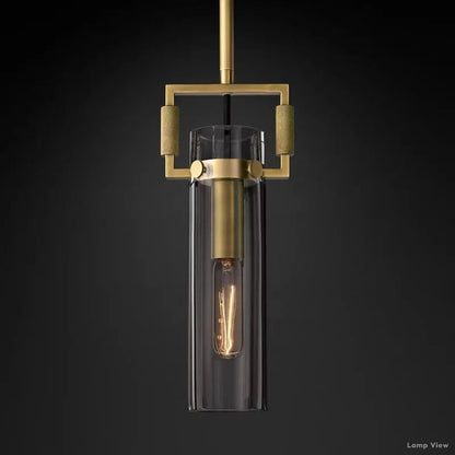 Machinist Glass Cylinder Pendant Light