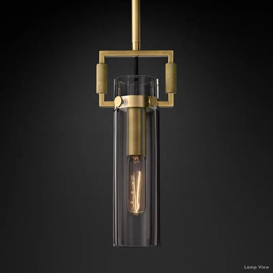 Machinist Glass Cylinder Pendant Light