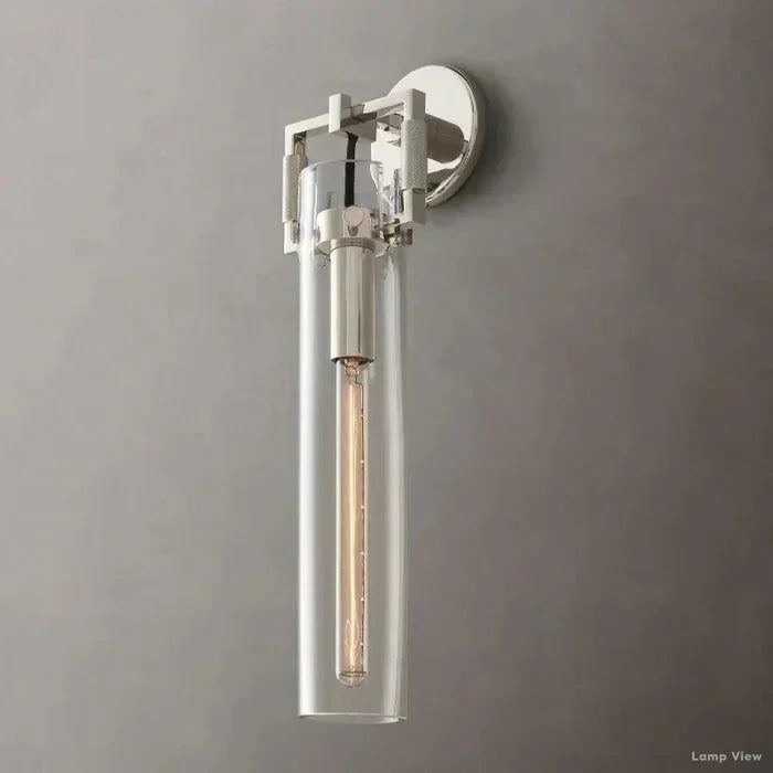 Machinist Glass Cylinder Wall Sconce