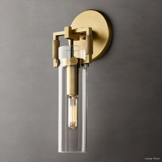 Machinist Glass Cylinder Wall Sconce