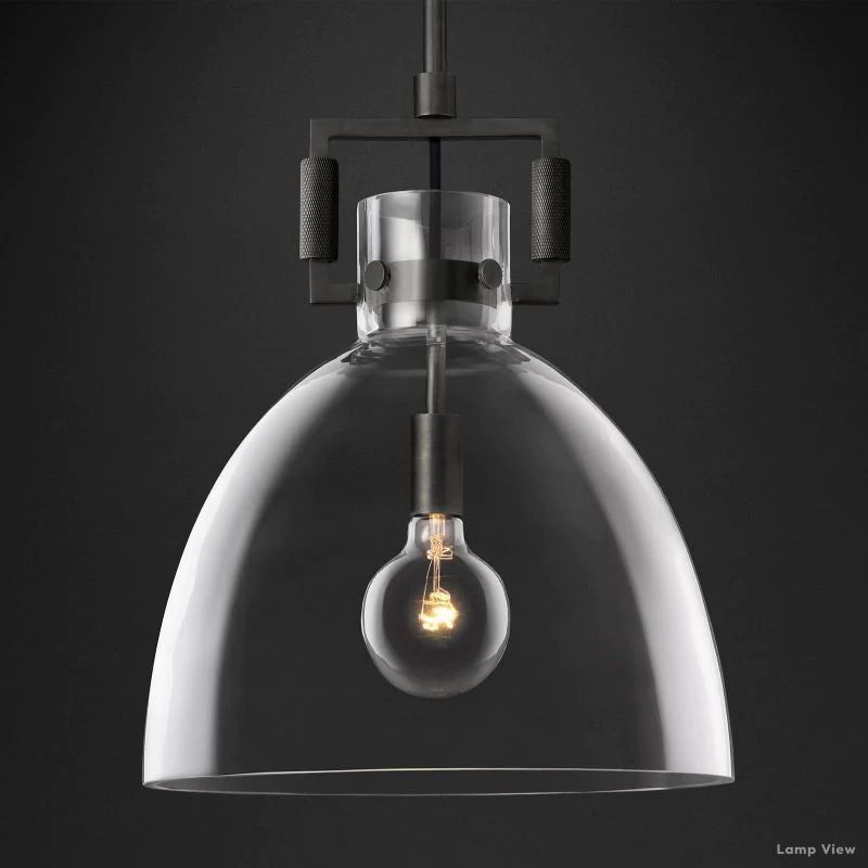 Machinist Glass Cloche Pendant Light