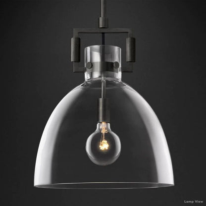 Machinist Glass Cloche Pendant Light