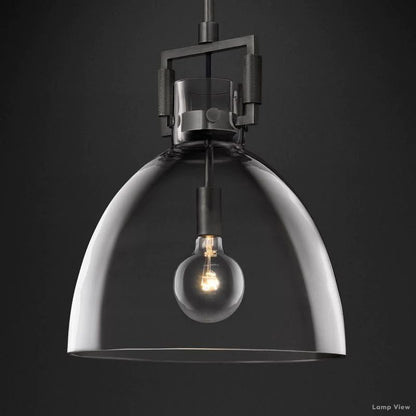 Machinist Glass Cloche Pendant Light