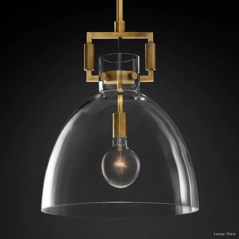 Machinist Glass Cloche Pendant Light