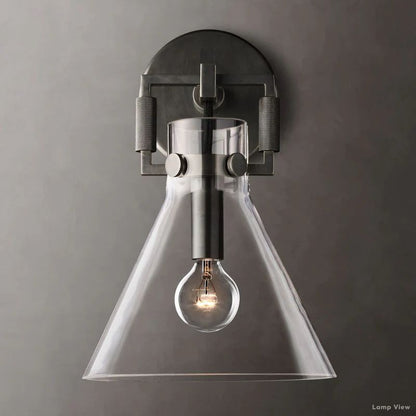 Machinist Glass Funnel Wall Sconce