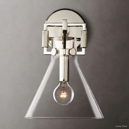 Machinist Glass Funnel Wall Sconce