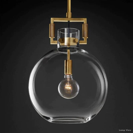 Machinist Glass Globe Pendant Light