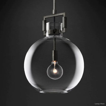 Machinist Glass Globe Pendant Light