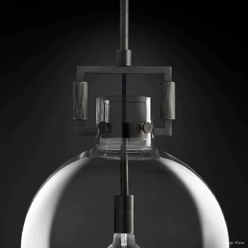 Machinist Glass Globe Pendant Light