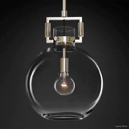 Machinist Glass Globe Pendant Light