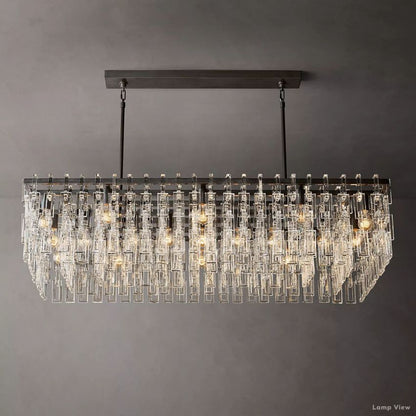 Marignan Chain Crystal Rectangle Chandelier 60"