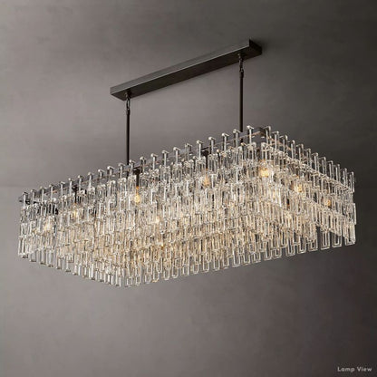 Marignan Chain Crystal Rectangle Chandelier 60"
