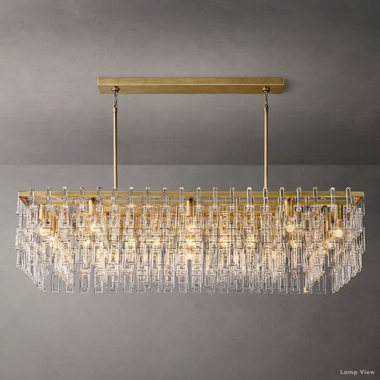 Marignan Chain Crystal Rectangle Chandelier 60"